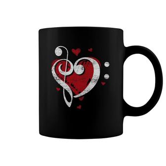 Heart Clef Bass Clef Valentines Day Treble Clef Coffee Mug | Mazezy