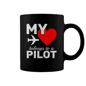 Heart Pilot Airplane Aircraft Sky Fly Couple Tee Copilot Coffee Mug | Mazezy