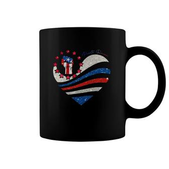 Heart Puerto Rican Flag Raised Fist Puerto Rico Coffee Mug | Mazezy CA