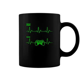 Heartbeat Gamer Vs Normal Person Controller Funny Gaming Coffee Mug | Mazezy