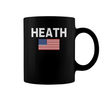 Heath Name American Flag Gift Coffee Mug | Mazezy