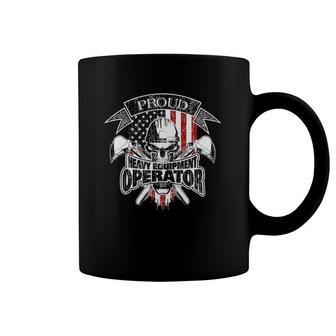 Heavy Equipment Operator American Flag Coffee Mug | Mazezy