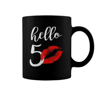 Hello 50 Red Lip Kisses Birthday Gift For Mom Grandma Coffee Mug | Mazezy