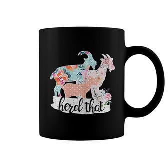 Herd That Goat Flower Lover Farm Coffee Mug | Mazezy
