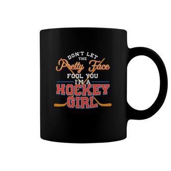 Hockey Girl Funny Designice Sports Pretty Face Tee Girly Coffee Mug | Mazezy