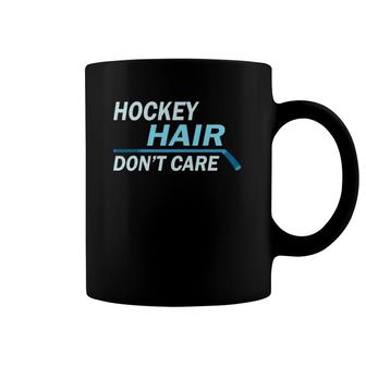Hockey Hair Don't Care Messy Hair Player Men Women Kids Coffee Mug | Mazezy