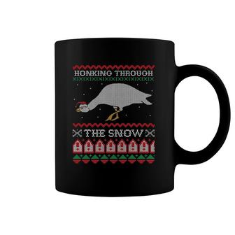 Honking Through The Snow Goose Ugly Christmas Honk Coffee Mug | Mazezy