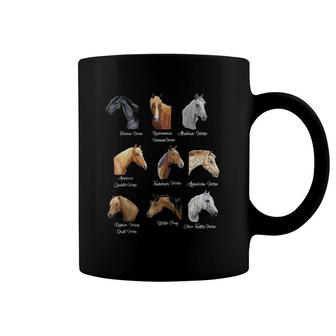 Horse Breeds Equestrian Horseback Riding Gift For Girls Raglan Baseball Tee Coffee Mug | Mazezy