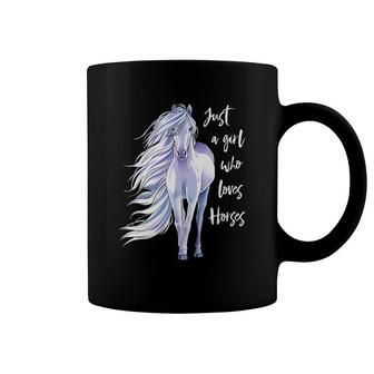 Horse Just A Girl Who Loves Horseback Riding Equestrian Farm Premium Coffee Mug | Mazezy