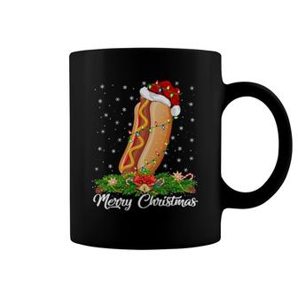 Hot Dog Dish Matching Santa Hat Hot Dog Christmas Coffee Mug | Mazezy