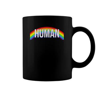 Human Lgbt Gay Pride Lgbtq Rainbow Flag Coffee Mug | Mazezy