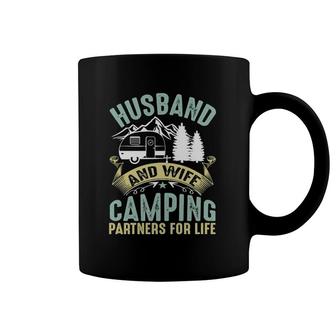 Husband And Wife Camping Partners For Life Camper Camping Coffee Mug | Mazezy
