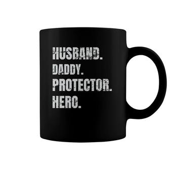 Husband Daddy Protector Hero Father's Day For Dad Coffee Mug | Mazezy