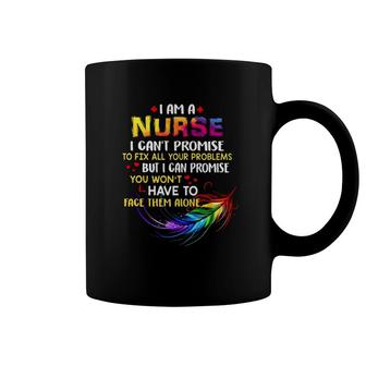 I Am A Nurse I Can't Promise To Fix All Your Problems Colorful Feather Hearts Coffee Mug | Mazezy