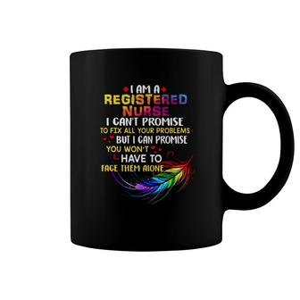 I Am A Registered Nurse I Can't Promise To Fix All Your Problems Colorful Feather Hearts Coffee Mug | Mazezy