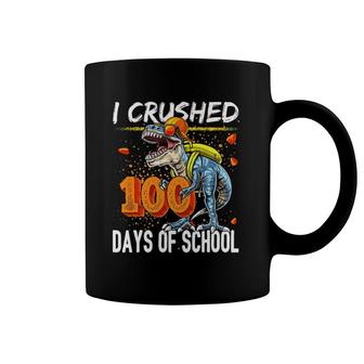 I Crushed 100 Days Of Schoolrex Dinosaur Teacher Boy Gift Coffee Mug | Mazezy