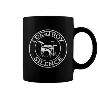 I Destroy Silence Drums Drum Set Drummer Gift Coffee Mug - Thegiftio