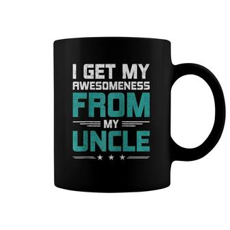 I Get My Awesomeness From My Uncle Niece Nephew Raglan Baseball Tee Coffee Mug | Mazezy