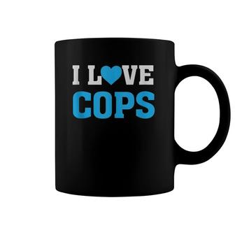 I Heart Love Cops Leo's Police Officers Support Law Coffee Mug | Mazezy