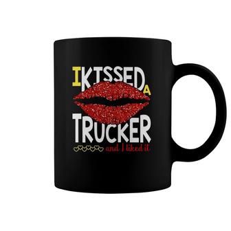 I Kissed A Trucker And I Liked It Lips Version Coffee Mug | Mazezy