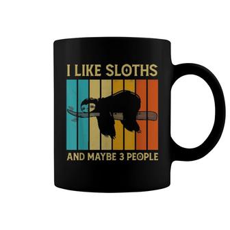 I Like Sloths And Maybe 3 People, Retro Boys Coffee Mug | Mazezy