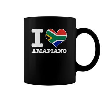 I Love Amapiano South African Flag Dj Design Coffee Mug | Mazezy