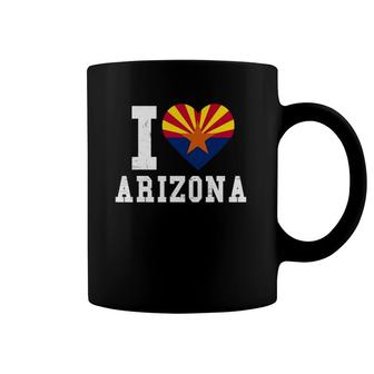 I Love Arizona Heart State Pride Flag Coffee Mug | Mazezy