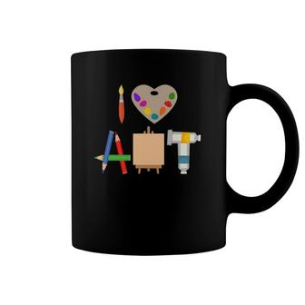 I Love Art Fun Colorful Future Artist And Crafts Coffee Mug | Mazezy