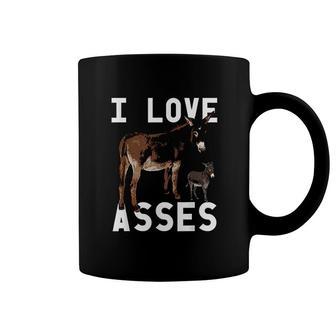 I Love Asses Funny Donkey Burro Animal Joke Adult Humor Coffee Mug - Thegiftio