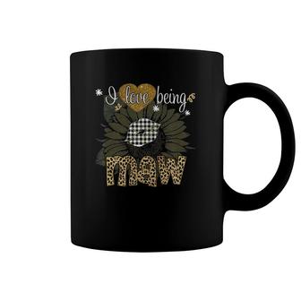 I Love Being Maw Sunflower Leopard Mothers Day Coffee Mug | Mazezy
