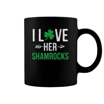 I Love Her Shamrocks S St Patrick's Day Couples Funny Coffee Mug | Mazezy