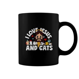 I Love Jesus And Cats Coffee Mug | Mazezy