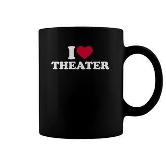 I Love Theater Red Heart Coffee Mug | Mazezy