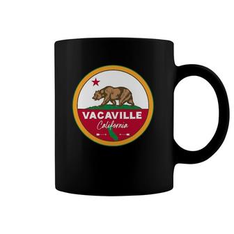 I Love Vacaville California Ca Flag And Bear Badge Coffee Mug | Mazezy