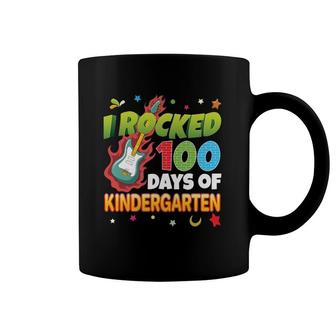 I Rocked 100 Days Of Kindergarten 100Th Day School Guitar Coffee Mug | Mazezy