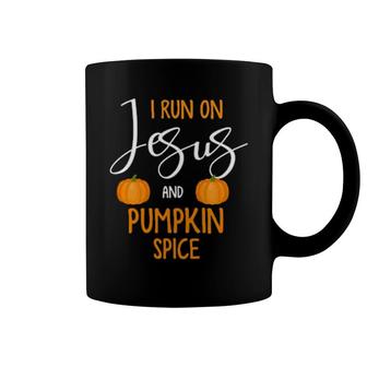 I Run On Jesus And Pumpkin Spice Or Turkey Trot Coffee Mug | Mazezy