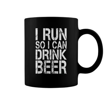 I Run So I Can Drink Beer Funny Running Coffee Mug | Mazezy
