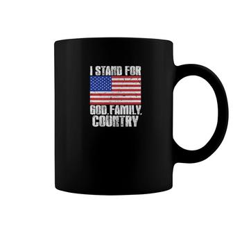 I Stand For God Family Country American Flag Vintage Coffee Mug - Thegiftio