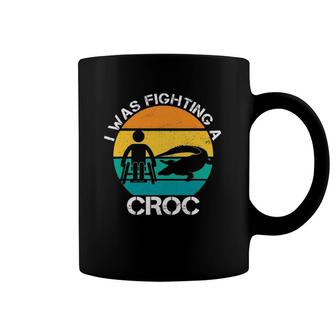 I Was Fighting A Croc Funny Wheelchair Humor Handicapped Coffee Mug | Mazezy