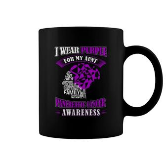 I Wear Purple For My Aunt Pancreatic Cancer Awareness Coffee Mug - Thegiftio UK