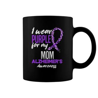 I Wear Purple For My Mom Dementia Alzheimer's Awareness Coffee Mug | Mazezy