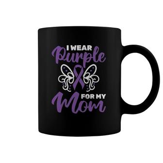 I Wear Purple For My Mom Lupus Awareness Purple Ribbon Sle Coffee Mug | Mazezy