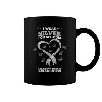 I Wear Silver For My Mom Parkinson Disease Awareness Coffee Mug | Mazezy