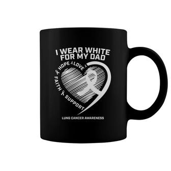 I Wear White For My Dad Lung Cancer Awareness Gift Men Women Coffee Mug | Mazezy