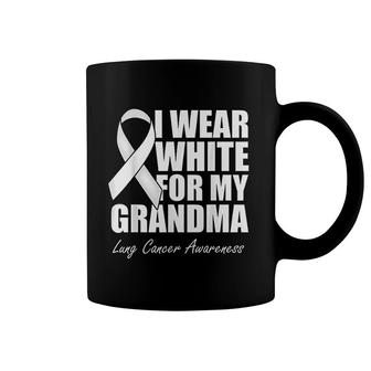 I Wear White For My Grandma Awareness Coffee Mug | Mazezy