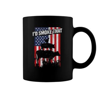 I'd Smoke That Funny Bbq Smoker Father Barbecue Grilling Coffee Mug | Mazezy