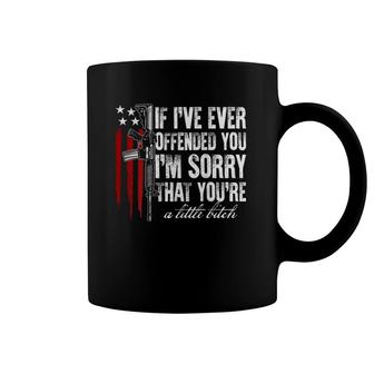 If I've Ever Offended You I'm Sorry American Flag On Back Coffee Mug | Mazezy
