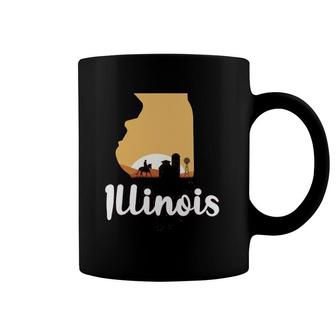Illinois Horse Riding Cowboy Barn Rodeo Illinois Souvenirs Coffee Mug | Mazezy