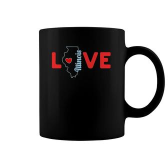 Illinois Love With State Outline Of Illinois In Word Love Coffee Mug | Mazezy