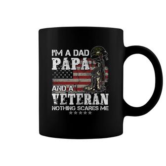 I'm A Dad Papa And A Veteran Nothing Scares Me Coffee Mug | Mazezy